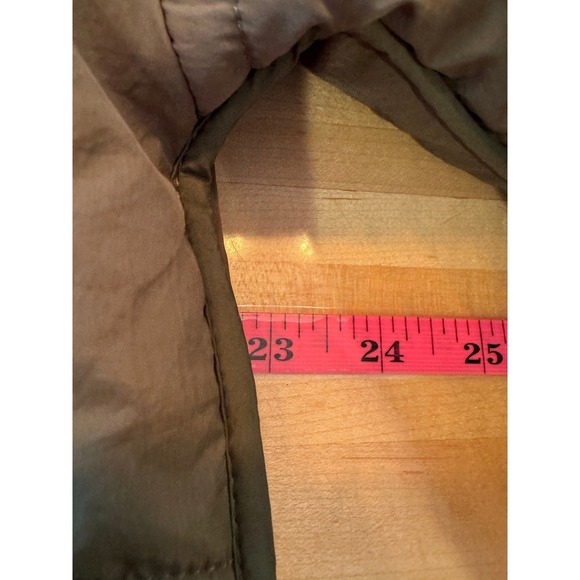 Green Quilted Puffer Jacket Full Zip Mock Neck Nylon Mens Large lightweight - Picture 4 of 6